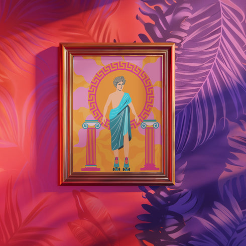 Roller Skate Greek Art Print