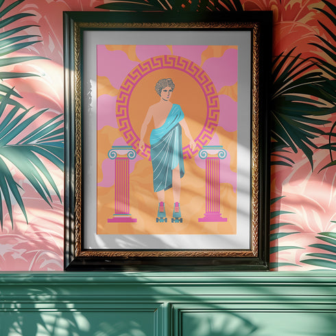 Roller Skate Greek Art Print