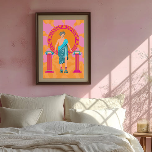 Roller Skate Greek Art Print