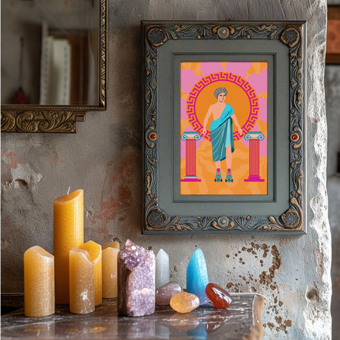 Roller Skate Greek Art Print