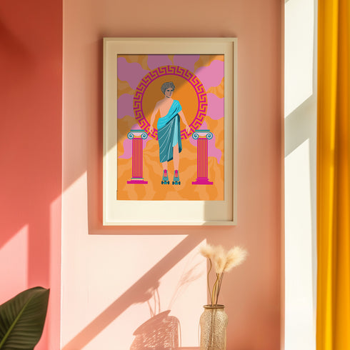 Roller Skate Greek Art Print