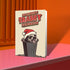 A playful holiday card featuring a raccoon wearing a Santa hat, popping out of a trash can with a mischievous grin. The text above reads "Have Yourself a Trashy Little Christmas" in bold, dripping letters. The card combines humor with a grungy, festive theme for a lighthearted take on the holiday season.
