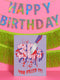 A 5x7 folded birthday card featuring a horror-themed design. The front shows the number “30s” in pink, gooey lettering with blood splatters and a dripping butcher knife through it. The bottom reads “YOU KILLED IT!” in red, jagged font. The inside right panel reads “HERE’S TO THE NEXT VICTIM: YOUR FORTIES!” with red blood dripping from the top. Card is printed on smooth white cardstock and comes with a white envelope. Designed for a milestone 40th birthday.