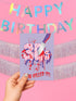 A 5x7 folded birthday card featuring a horror-themed design. The front shows the number “30s” in pink, gooey lettering with blood splatters and a dripping butcher knife through it. The bottom reads “YOU KILLED IT!” in red, jagged font. The inside right panel reads “HERE’S TO THE NEXT VICTIM: YOUR FORTIES!” with red blood dripping from the top. Card is printed on smooth white cardstock and comes with a white envelope. Designed for a milestone 40th birthday.