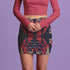Midnight Monarch Mini Skirt in Red