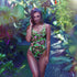 Matrix One-Piece Swim Suit in Pink and Green