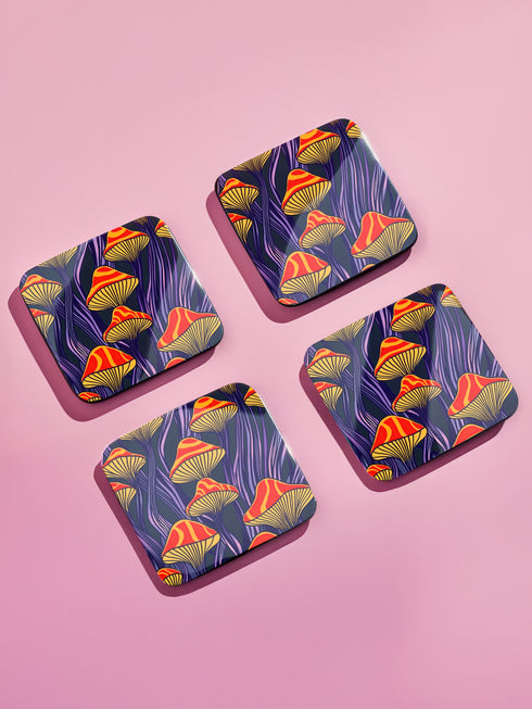 Psychedelic Mushroom Coaster Set