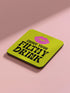 Four-piece coaster set featuring Divine/Pink Flamingos artwork with bold typography in pink, turquoise, and green. Includes "Toast to Trash," "Keeping Drinks Trashy," "Enjoy Your Filthy Drink," and Divine portrait designs.