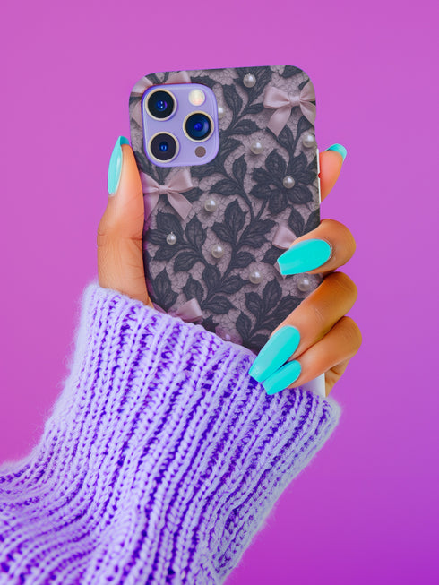Lace & Pearls Coquette Phone Case