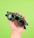 Jeweled Green Glitz Double Flip Sunglasses