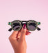Jeweled Green Glitz Double Flip Sunglasses