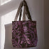 Midnight Garden Serpent Canvas Shoulder Tote in Pink
