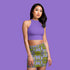 Mirrored Moss Print Mini Skirt