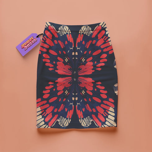 Midnight Monarch Mini Skirt in Red