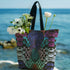 Snakeskin Carryall Shoulder Tote in Blueberry