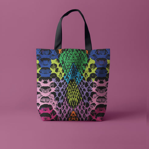 Snakeskin Carry All Tote in Rainbow