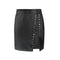 Vegan Leather Studded Mini Skirt