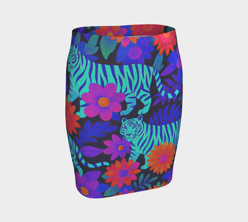 Electric Jungle Mini Skirt in Blue