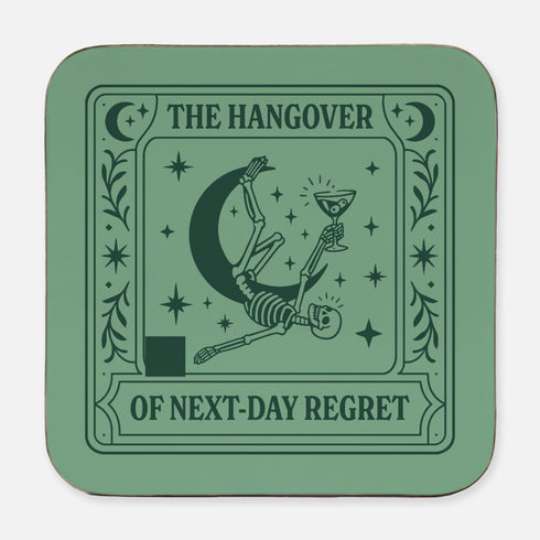 Tarot Card Drink Coasters Set of 4 - Dopamine Decor for Pastel Goth Bar Cart Accessories