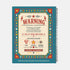 A spiral-bound hardcover planner featuring a retro-style teal cover with the text "An Almanac of Poor Decisions" in bold red and cream typography. The cover includes a grumpy cloud raining down lightning bolts, alongside stars, flowers, and vintage banners. The interior reveals crisp white pages with a 2026 to 2027 year-at-a-glance spread, plus clean, minimalist, completely undated monthly and weekly calendar grids with dedicated sections for writing daily to-do lists and random notes.