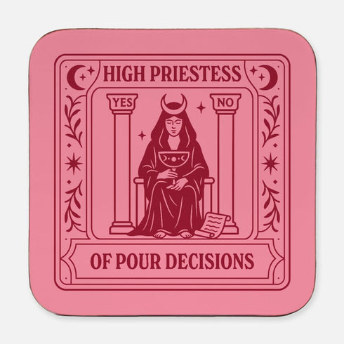 Tarot Card Drink Coasters Set of 4 - Dopamine Decor for Pastel Goth Bar Cart Accessories
