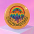 a frisbee with a psychedelic design on it