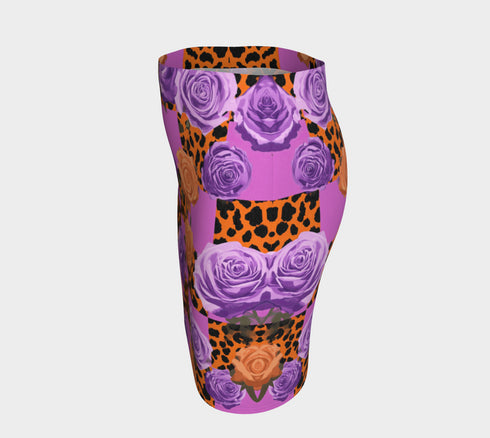 Leopard Rose Checkerboard Mini Skirt