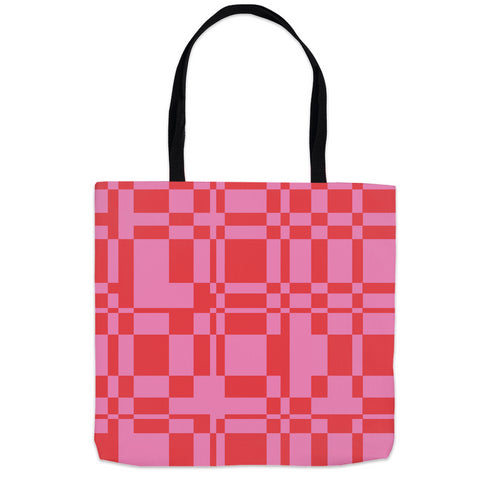 Squared Away Tote in Sunset Candy Red and Pink