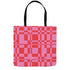 Squared Away Tote in Sunset Candy Red and Pink