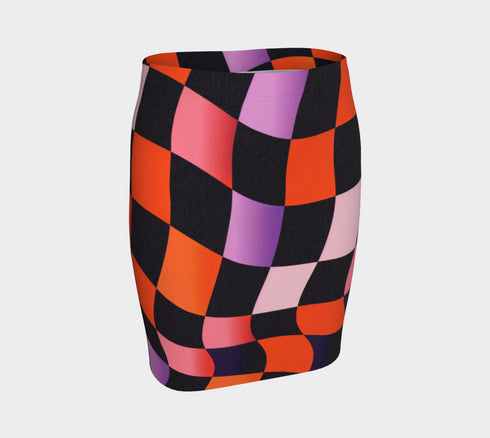 Wavy Checker Mini Skirt
