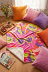 Psychedelic Trippy Cat Sherpa Blanket