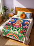 UFO Alien Cow Abduction Sherpa Blanket