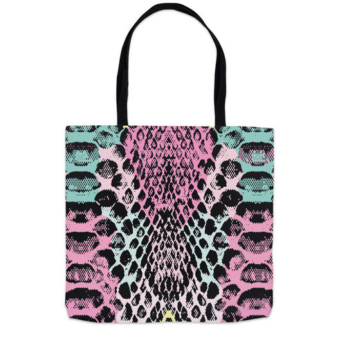 Snakeskin Carryall Shoulder Tote in Pastel