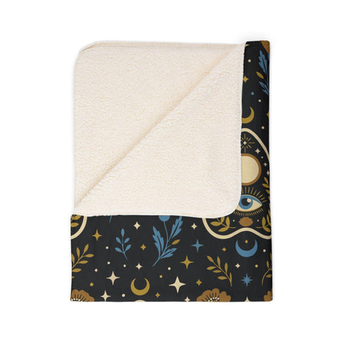Ouija Planchette Sherpa Throw Blanket