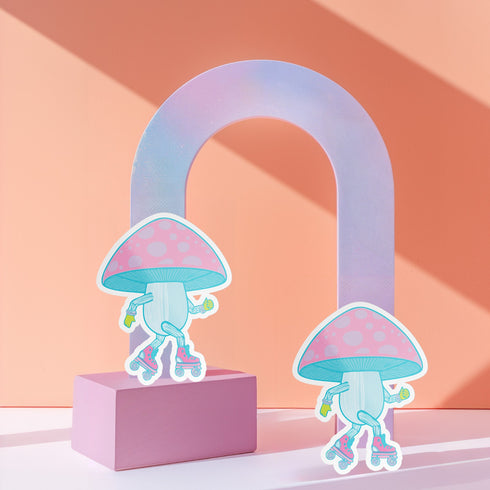 Mushroom Roller Skate Sticker