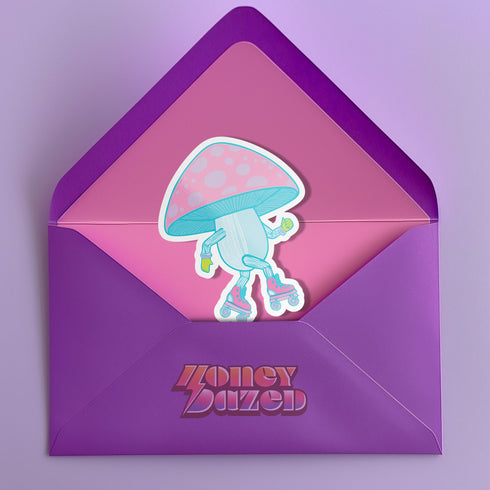 Mushroom Roller Skate Sticker