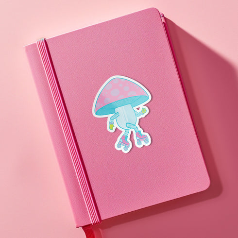 Mushroom Roller Skate Sticker