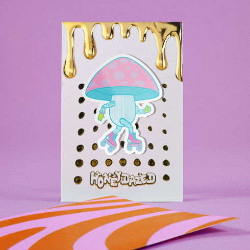 Mushroom Roller Skate Sticker
