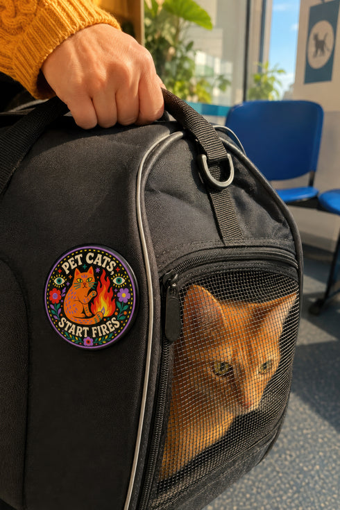 Activist Cat Protest Pinback Button