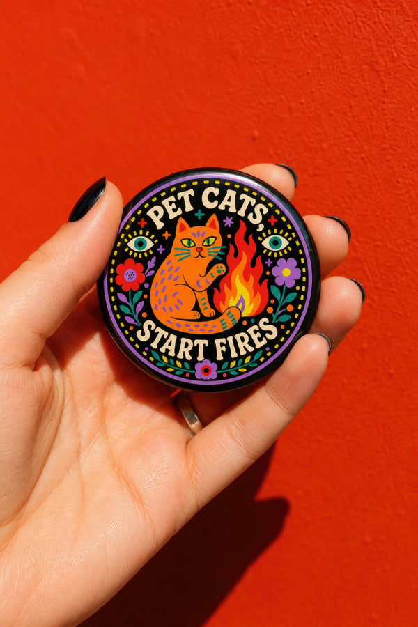 Activist Cat Protest Pinback Button
