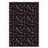 Christmas wrapping paper with a black background featuring colorful, stylized reindeer and Santa's sleigh designs. The reindeer and sleigh silhouettes are filled with skeletal patterns in shades of blue, pink, and red. Multicolored snowflakes in various sizes are scattered throughout. The paper has a whimsical, slightly gothic aesthetic that blends traditional holiday imagery with a unique, edgy twist.