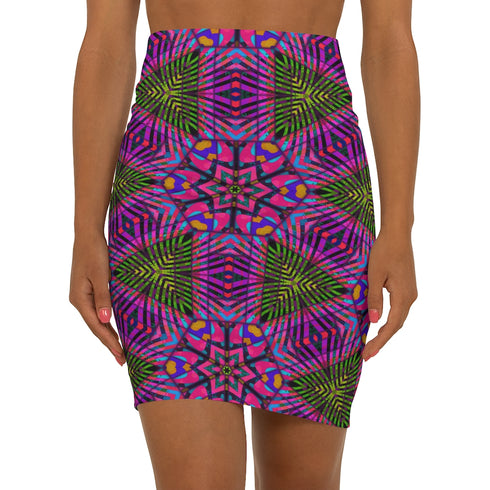 Kaleidoscope Print Mini Skirt