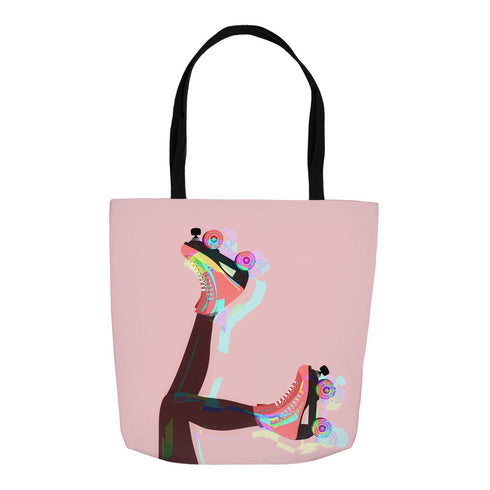 Pink Roller Skate Tote Bag