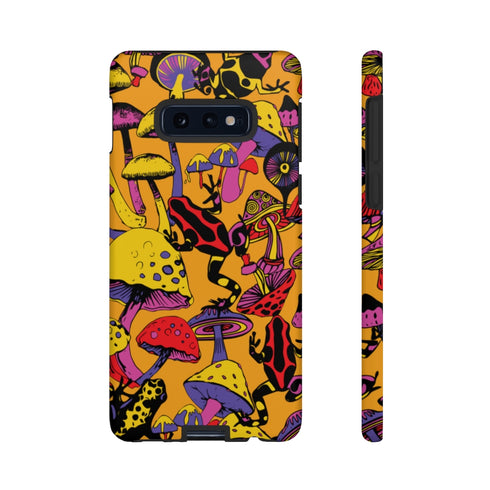Magic Mushrooms and Frogs Phone Case in Orange