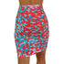 Leopard Mini Skirt in Red and Blue