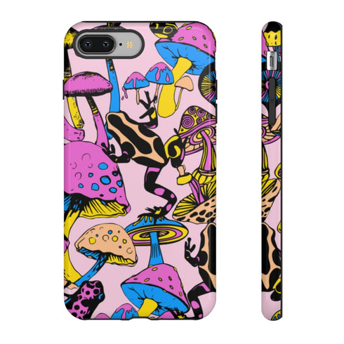 Magic Mushrooms and Frogs Phone Case in Pastel