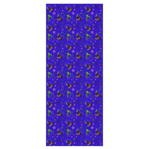 Blue Roller Skate Christmas Wrapping Paper