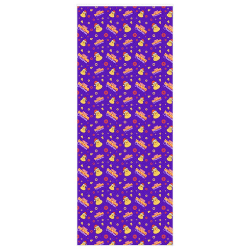 Purple Merry Ducking Christmas Wrapping Paper