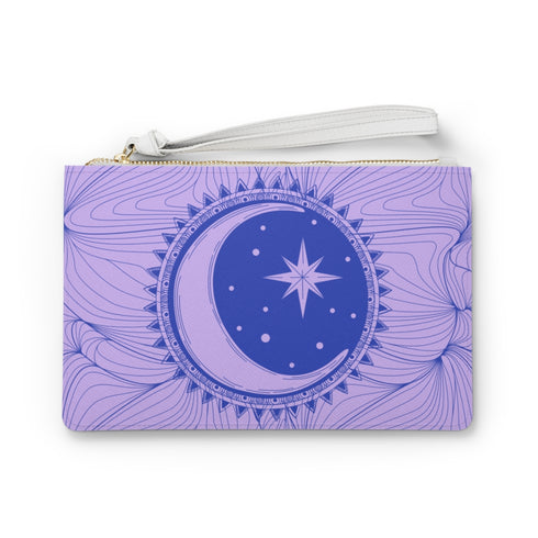 Purple Zodiac Moon Clutch Purse