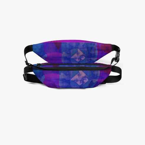 Blue Glitch Fanny Pack
